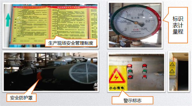 安全區(qū)域顏色區(qū)分、安全警示標識